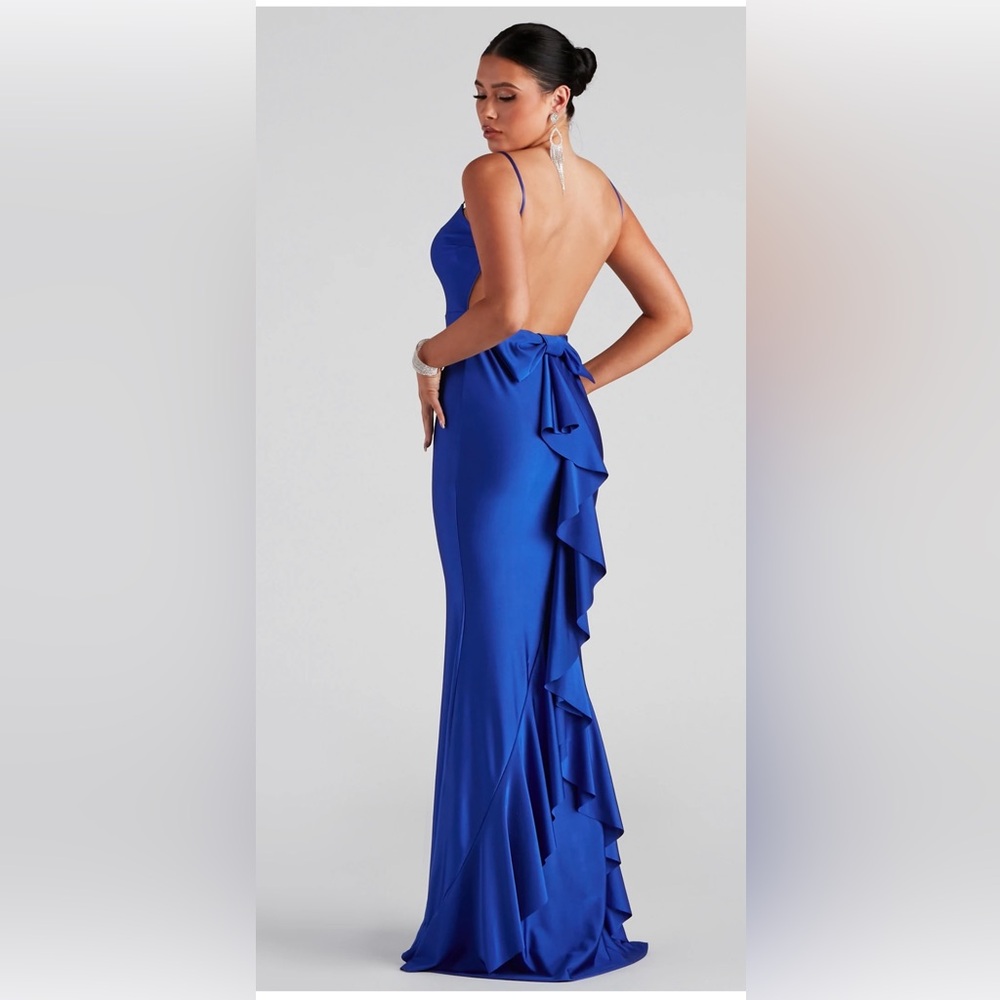 Royal blue formal dress, size small new with tags